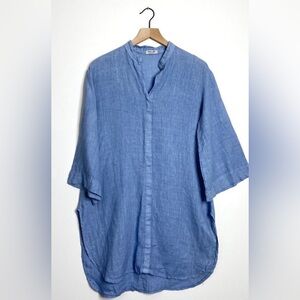 PURO LINO Linen Popover Tunic 3/4 Sleeves